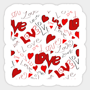 Love and Hearts Sticker